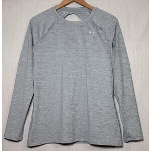 Under Armour UA Womens Size M Heat Gear Fitted Long Sleeve Open Back Active Run